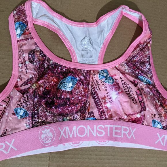 W1047 Pink Bling Dollar Designed Racerback Pajama/Lounge Set - Picture 2 of 5